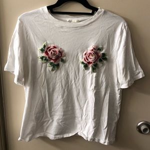 H&M floral embroidered top